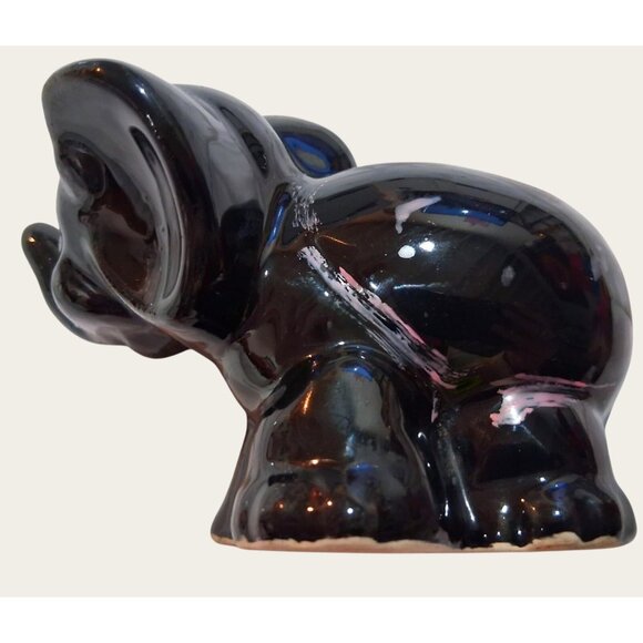 Vintage Black Ceramic Elephant Planter No cracks - Picture 5 of 9